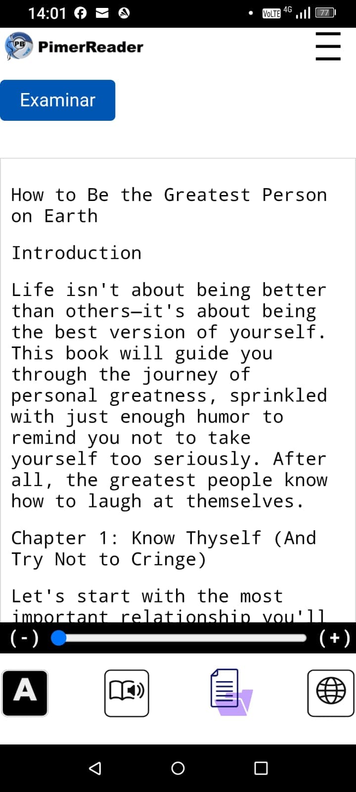 text-only reading pimerreader 1